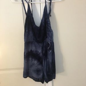 Blue tie dye romper